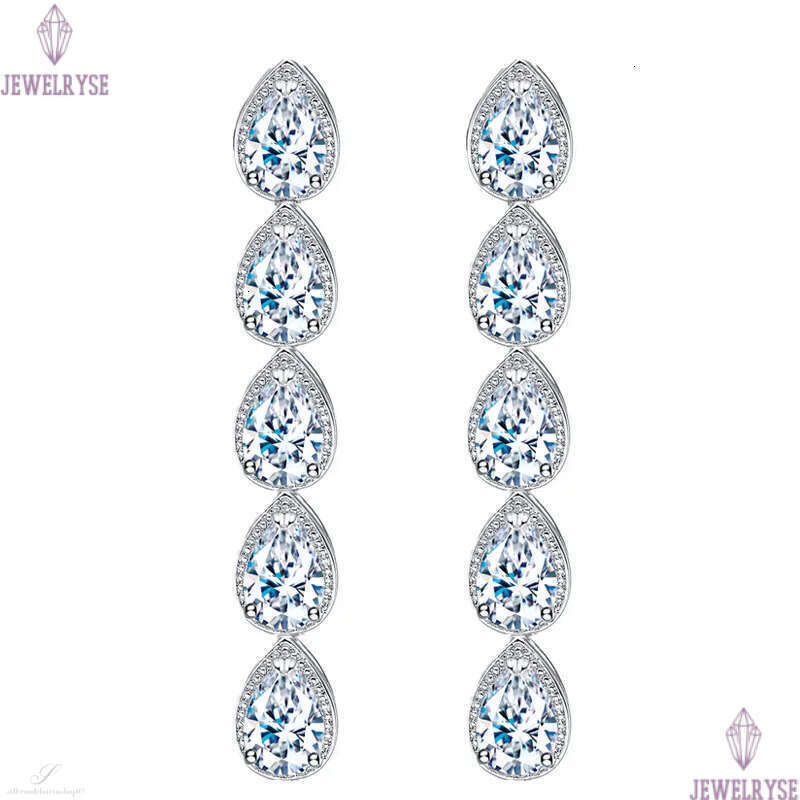 Luxury jewelry Long Dangle Water Drop earring designer for woman White AAA Cubic Zirconia Copper 18k Gold Diamond Earrings Women Bride Wedding Friend 