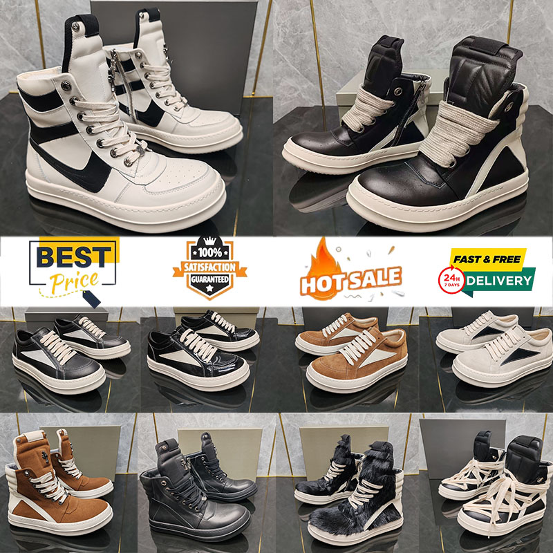 Designer boots Genuine Leather boot furry boot canvas boots Luxury booties black white red pink high top horse hair boots low top suede boots for Men Women