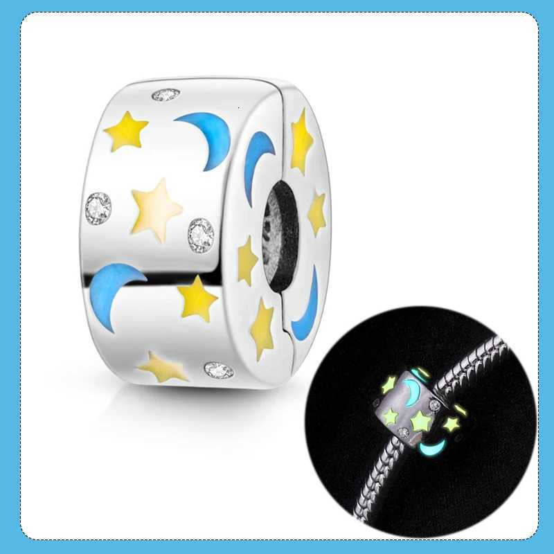 925 Sier Clasp Spacer CZ pave Clip Beads Charms Sile Spacer Stopper Charm fit Bracelet Jewelry Clip Y251212