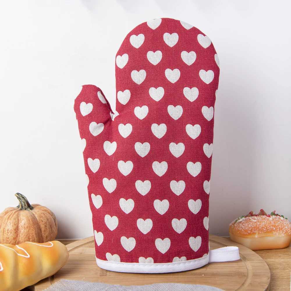 1PC Cotton And Linen Printed Microwave Oven Gloves For Household Kitchen Thicke Heat-Resistant Gloves H251212