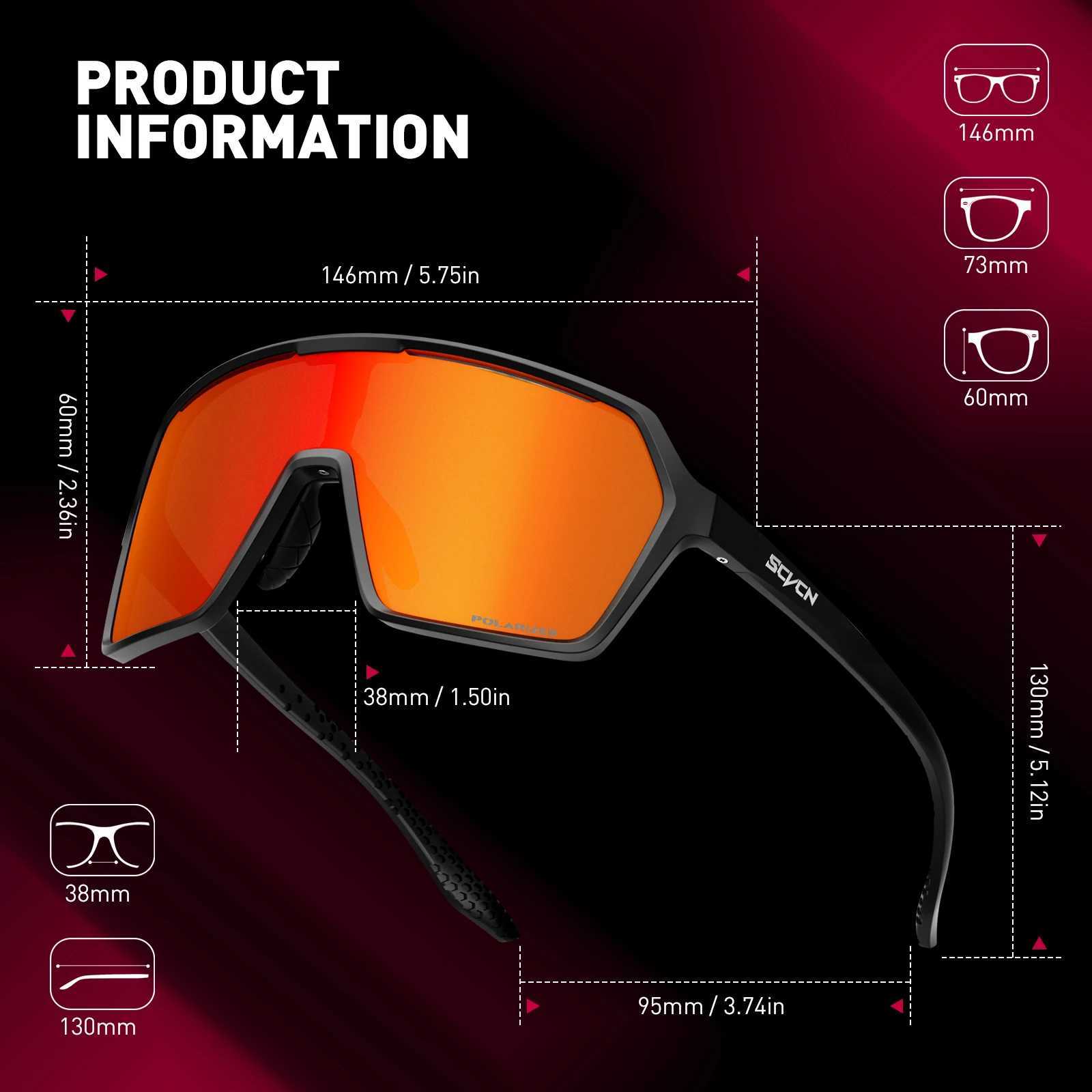 SCVCN Polarized Sunglasses Cycling Glasses Fashion for Men Photochromic Women Bike Road Bicycle Eyewear Cycle Goggles UV400 MTB G251212