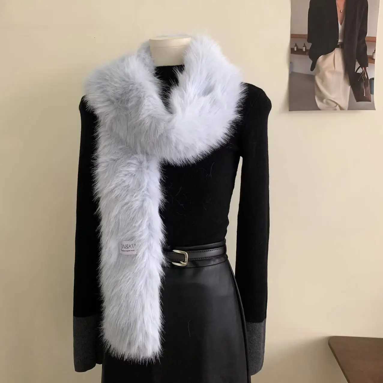 2024 Womens Winter Warm Shiny Mink Knitted Scarf Fashion Plush Thickened Scarf Lady Blanket Solid Color Scarves Y251211