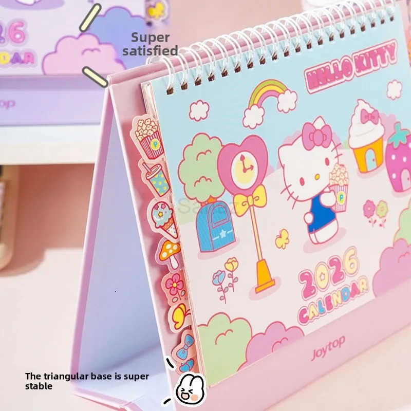 Sanrio Hello Kitty 2026 Calendar Office School Supplies Desk Calendar Monthly Planner Desk Accessories Decor Record Office Stationery H251212