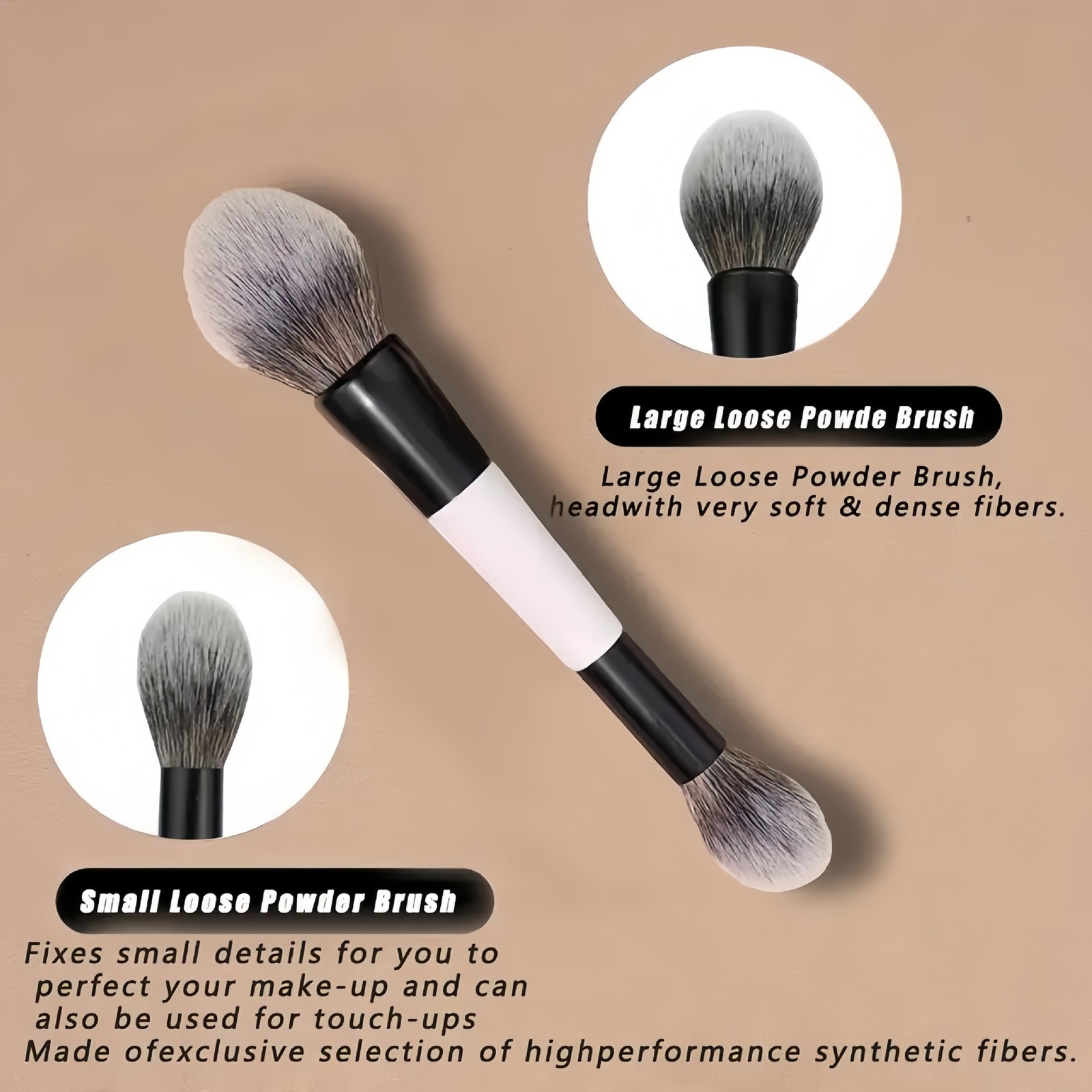 F4 DualEnded Foundation Face Brush Doubleended Powder Blush Contour and Eyeshadow Concealer Makeup Brushes 251017