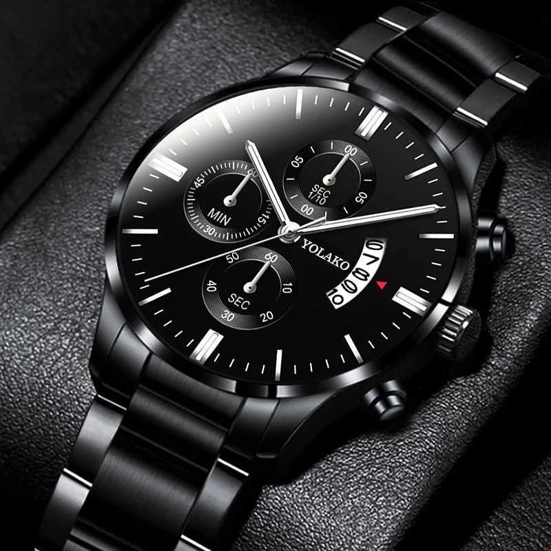 Luxury Men Steel Golden Watch Calendar Quartz Wristwatch Chain Bracelet Business Watches Man Clock for Men Relogio Masculino Y251212