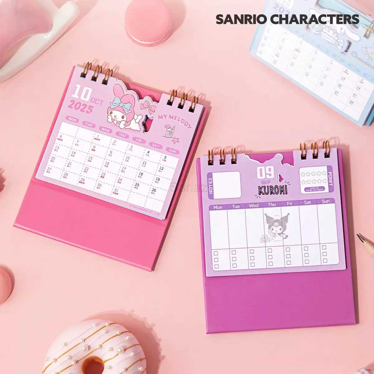 Sanrio 2026 New Style Hello Kitty Cute Series Small Calendar Cartoon My melody Student Memo Office Desktop Vertical Calendar H251212