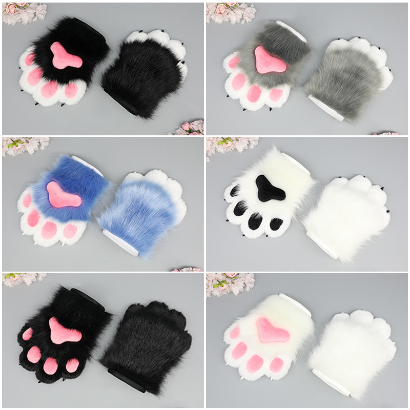 Hand role play clothing accessories fursuit animal accessories plush nail animal claw gloves 231114