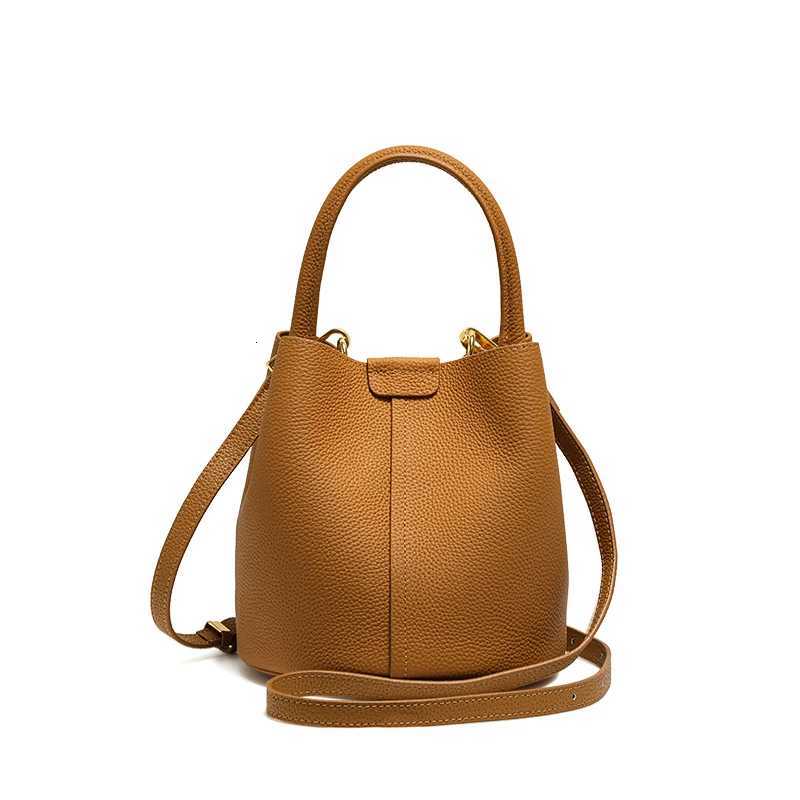 Genuine cowhide lychee pattern wens handbag with single shoder strap large capacity mother-child bag bucket bag Y251211