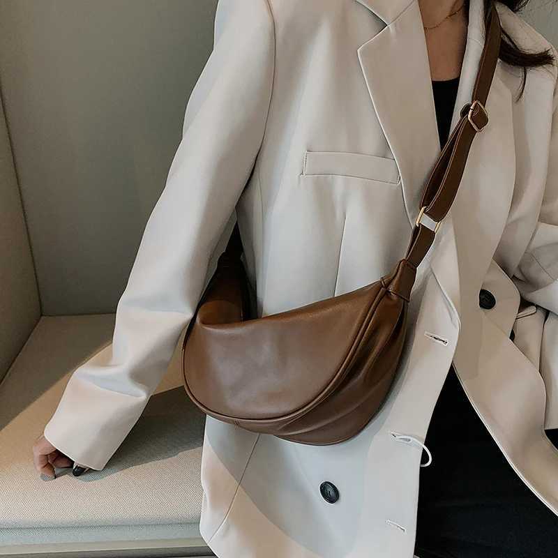 Half Mo Small PU Leather Zipper Crossbody Bags For Wen Solid Color Shoder Handbags 2025 Trends Winter Luxury Brand Y251211