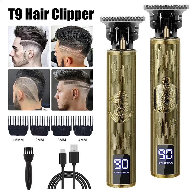 Hair Cutting Machine T9 Vintage Hair Clipper USB Fast Charging Shaver Barber Cordless Hair Trimmer For Mens Barbe 251204
