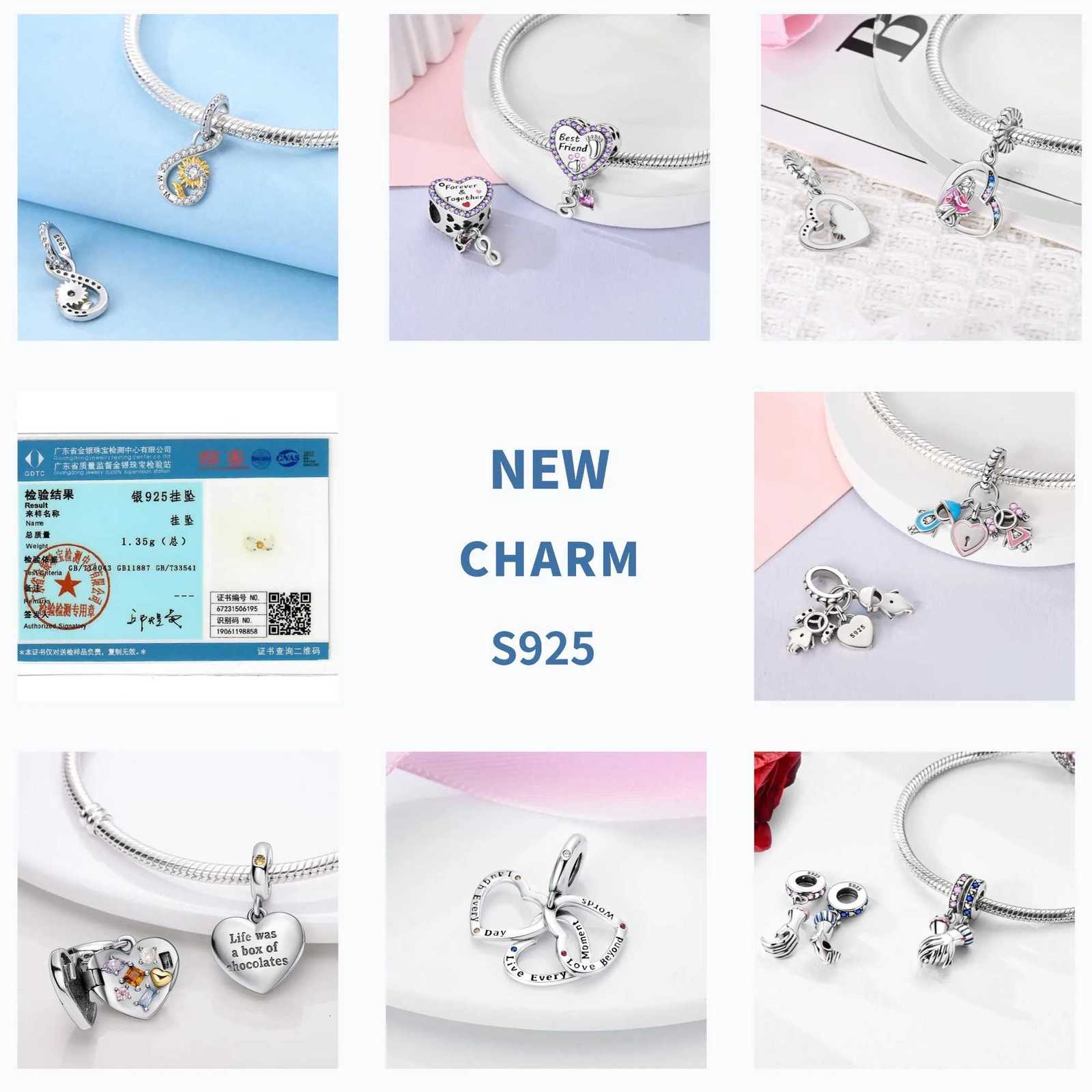 Family Sister Charm 925 Sier Zircon Friendship M Boy Girl Charms Fit Bracelet DIY Jewelry For Wen Gift Y251212