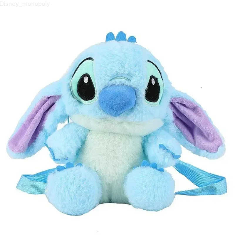 Disney New Cartoon Plush Backpack Kawai Stitch Doll Shoulder Bag Autumn And Winter Style Childrens Schoolbag Kindergarten Gifts H2512121
