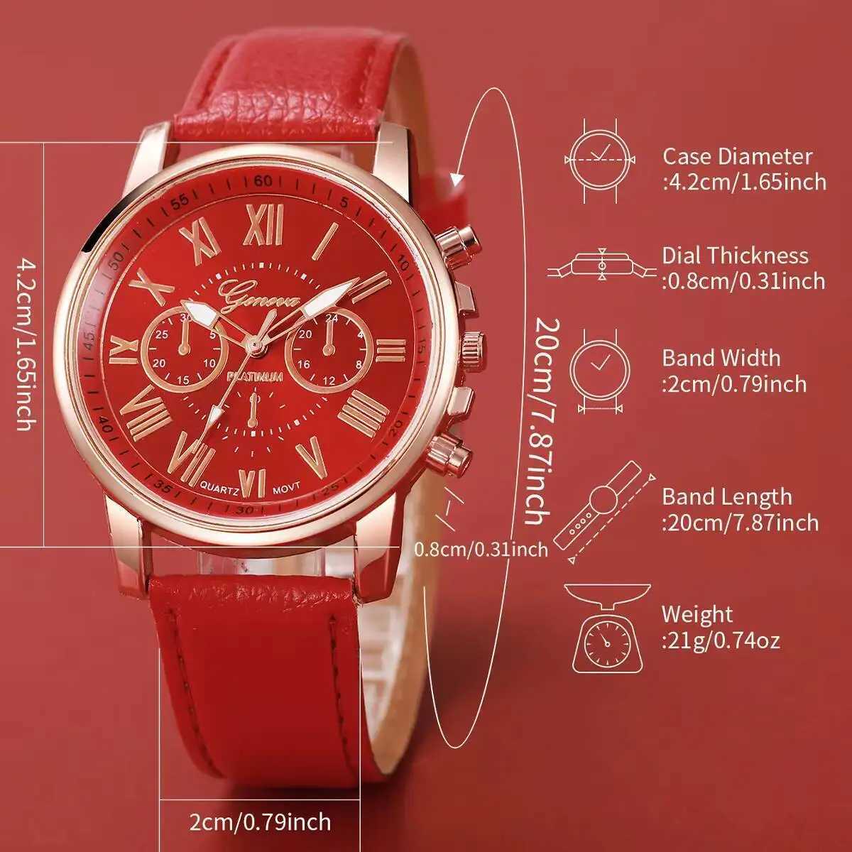 5PCS/Set Fashion Roma Dial Women Quartz Watch Casual Leather Strap Wristwatches Rhinestone Jewelry Set Reloj MujerWithout Box Y251212