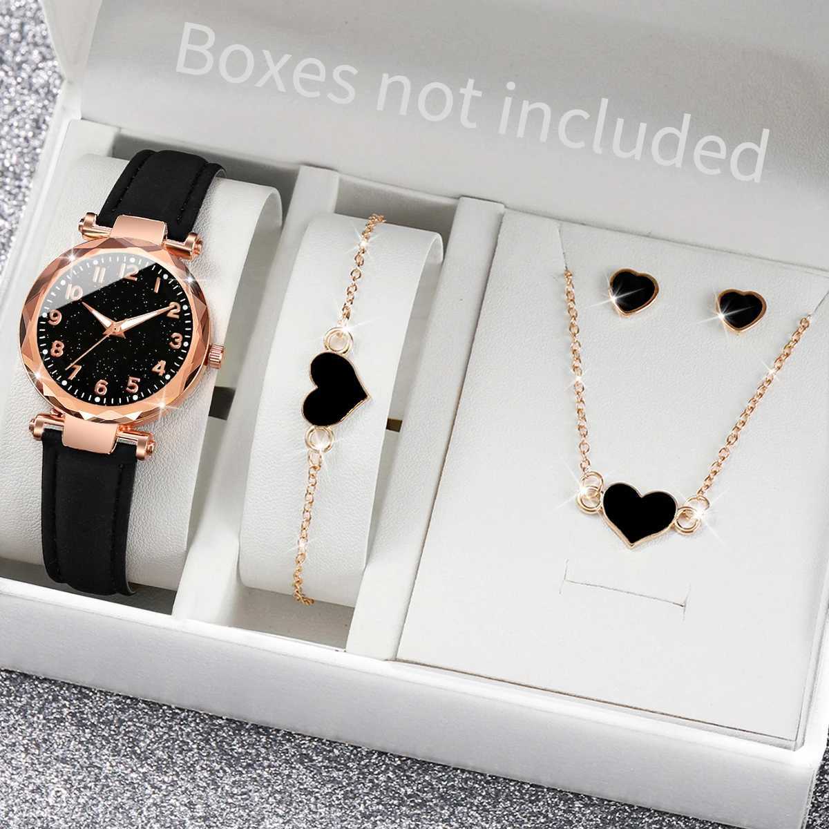 5/6PCS Fashion Women Watches Casual Leather Band Quartz Watch for Women Clock Jewelry Set Reloj MujerWithout Box Y251212