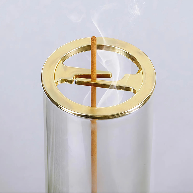 Fragrance Modern Glass Incense Burner with Ash-Proof Holder - Detachable Ash Remover for Stick Incense, Home Fragrance & Decor