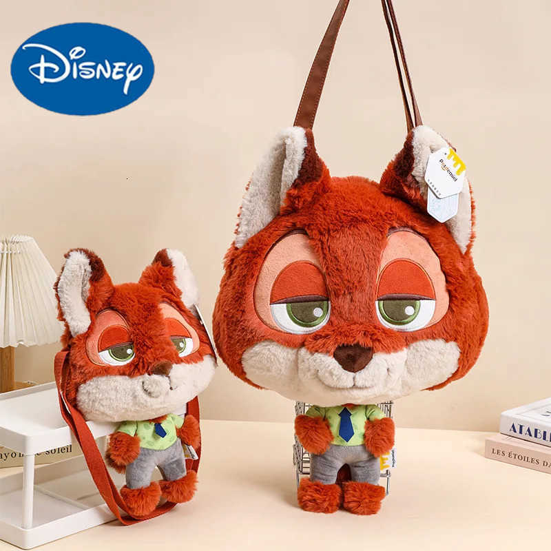 Disney Zootopia Judi Nick Plush Slung Doll Large-Capacity Shoulder Bag Cute Face Toy for Fans Animation Derivative Collectible H251212