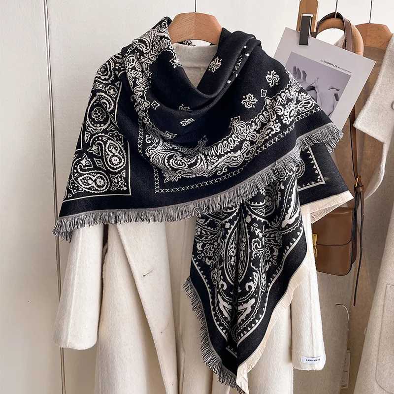 New Fashion Winter Scarf Cashmere Women Pashmina Design floral Wrap Female Thick Blanket Soft Bufanda warmth Shawl Kerchief 2024 Y251211
