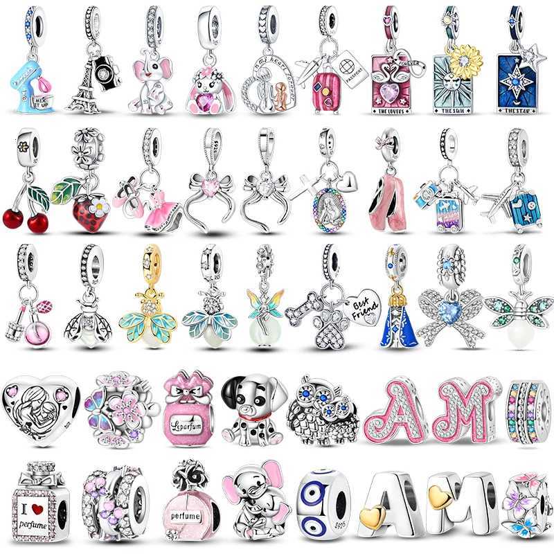 Hot S Charms Beads 925 Sterling Sier Per Bottle Letter Luminous Firefly Tarot Card Beads Fit DIY Bracelets Jewelry Y251212