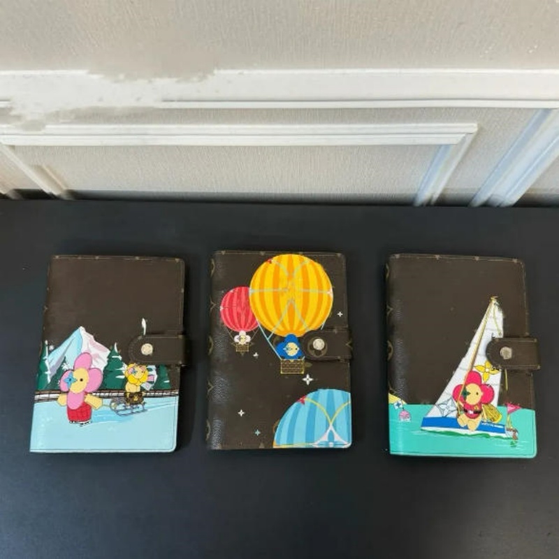 Business Note books 5A Book Wallet MEDIUM SMALL RING AGENDA COVER Designer Womens Fashion Notebook Credit Card Holder Case Luxury Wallets Iconic Notebooks