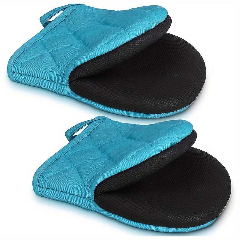 Mtilayer silicone kitchen oven mitts for cooking and baking - non-slip heat-resistant gloves food safe H251212