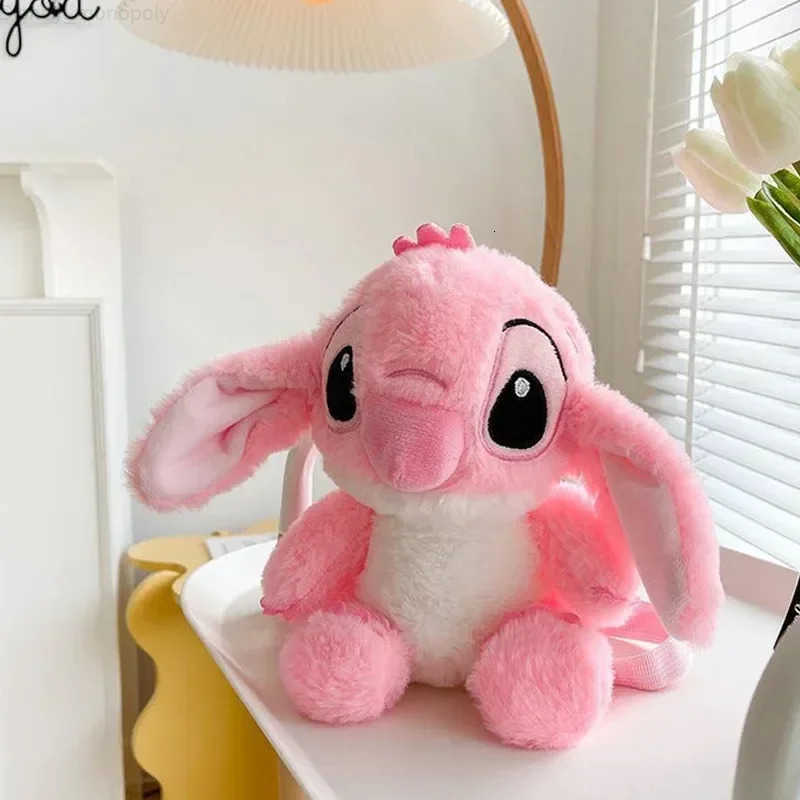 Disney New Cartoon Plush Backpack Kawai Stitch Doll Shoulder Bag Autumn And Winter Style Childrens Schoolbag Kindergarten Gifts H2512121