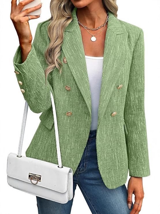 Womens Solid Color Blazer Autumn Simple Style Fashion Street Style Small Blazer 211122