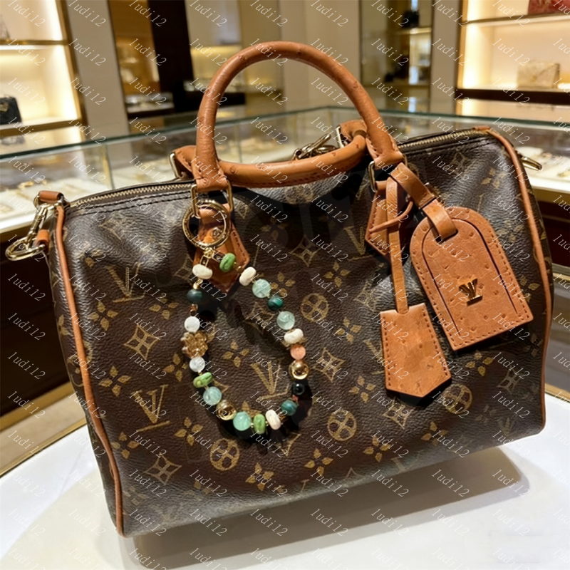 Full grain cowhide Womens crossbody shoulder bag speedybag 30cm designer handbag Luxury pillow bag mirror quality shopping bag wallet leather chain underarm tote