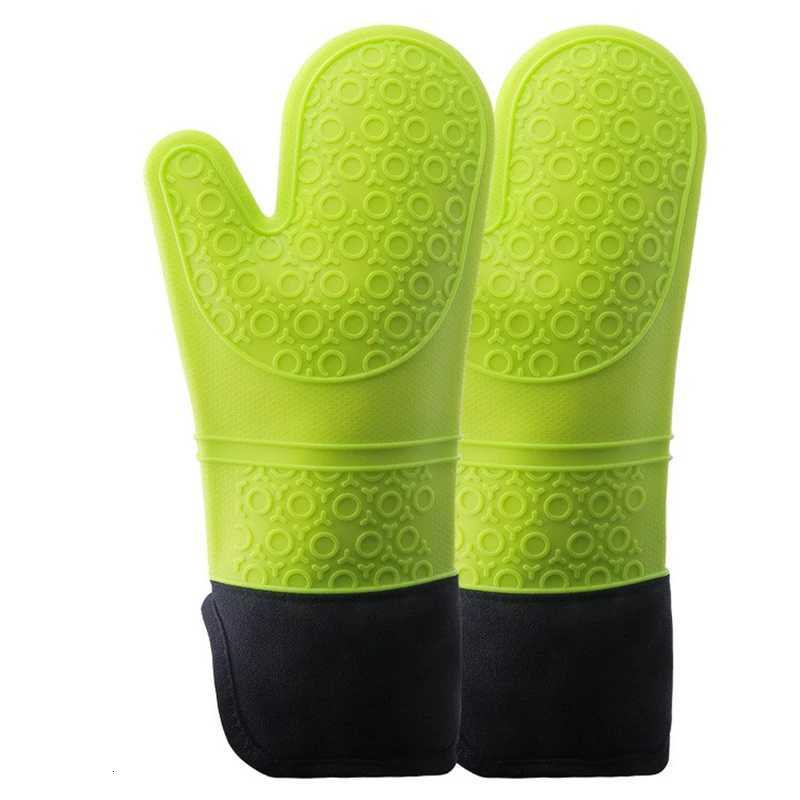 1pc Insated Oven Gloves Silicone Heat-proof Gloves Oven Mitts Microwave Oven Baking Tools Household Kitchen Bar Bakeware H251212