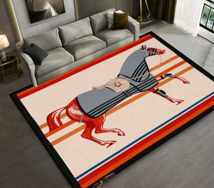 Ethnic Horse Pattern Non-Slip Yoga Rug Living Room, Bedroom, Kitchen Floor for Kids Durable Decorative Door Mat - H251011 W260226