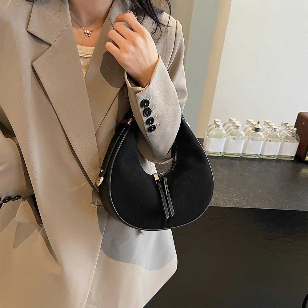 Wen Faux Suede Shoder Bag Small Tote Bag Large Capacity Elegant Shoder Purse Zip Closure Top Handle Bag Outdoor Travel Bag Y251211