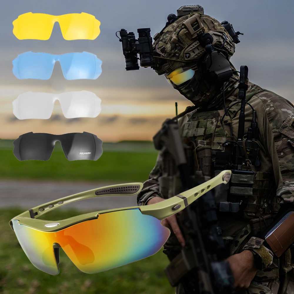 New 5 Lens Set Polarized Tactical Goggles Men Outdoor Sports Windproof Dustproof Climbing Glasses Safety Protective Glasses G251212