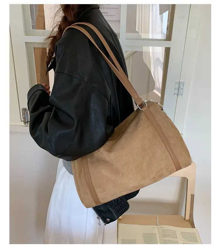 Vintage Wen Shoder Bag Faux Suede Crossbody Bags big Capacity Matte PU Leather Fem Tote ladies Bost Handbags Y251211