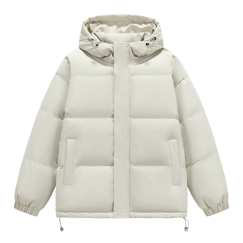 2025 New Men's Down Cotton Coat: Winter Loose Warm Couple Style Hong Kong Fashion Thickened Hooded Puffer Jacket