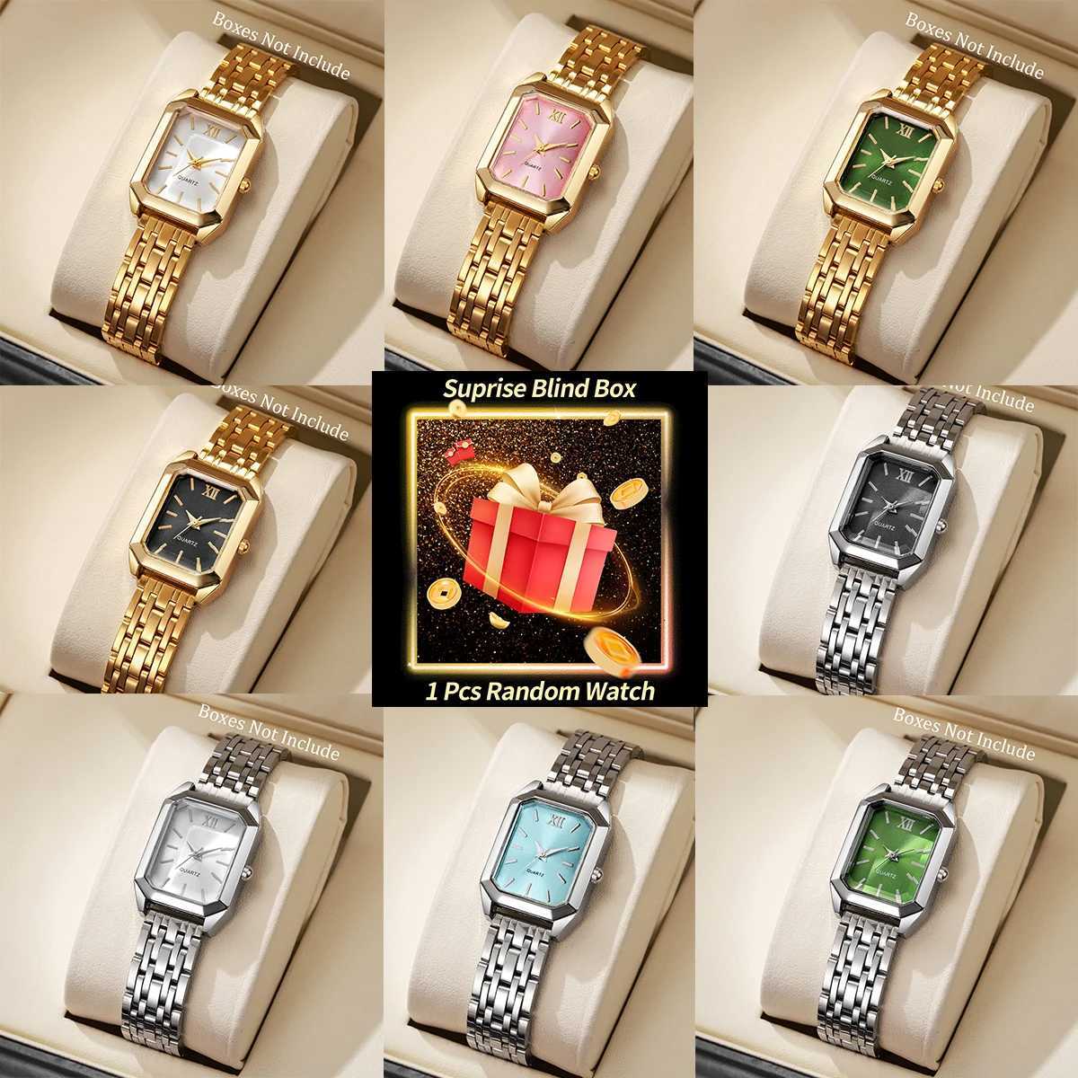 1PCSurprise Mystery Watch Blind Box- Fashion Rectangle Women Quartz Wristwatch Reloj MujerWithout Box Y251212