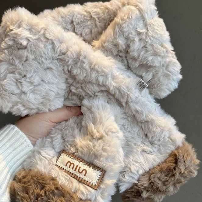 Color-matched cross-shaped short fur scarf for women, 2025 new style, winter thick and warm, anti-chill neck warmer H251212