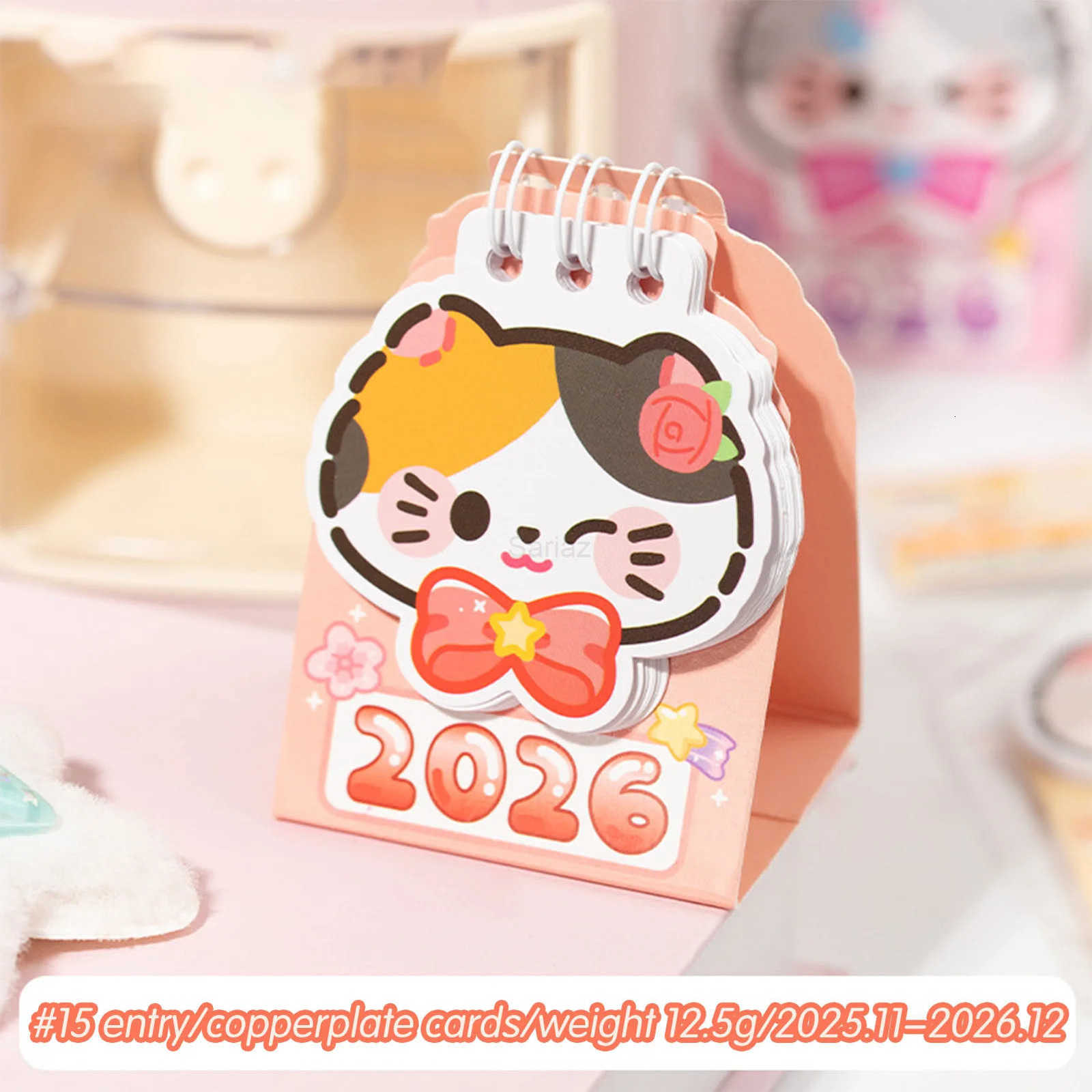 Sanrio Year 2026 Small Kitty Calendar Desktop Memo Organizer Clear Printing Compact Kitty Planner Cat Calendar Desktop Marker Board H251212