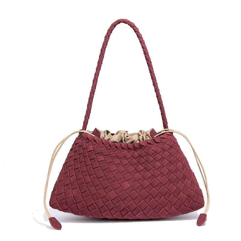 Designer dragon diffusion woven top layer cowhide hot womens french basket handmade leather tote bag shoulder 240723