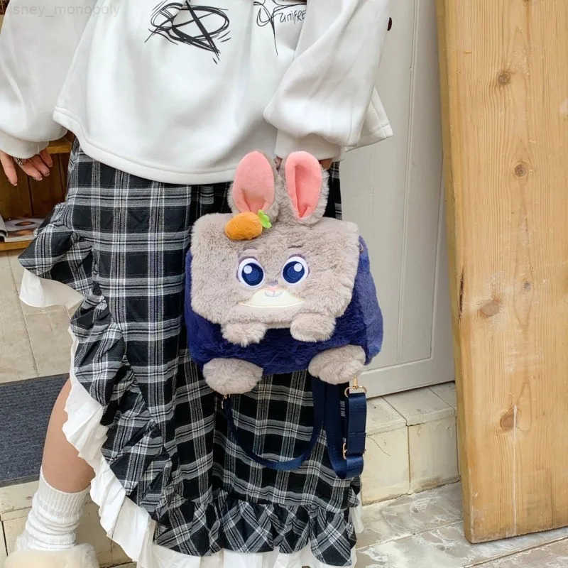 Disney Authentic JapaneseGirls Backpack Cute Cartoon Plush Casual Versatile Zootopia Madness Judith Nick Laptop Backpack Unisex H251212