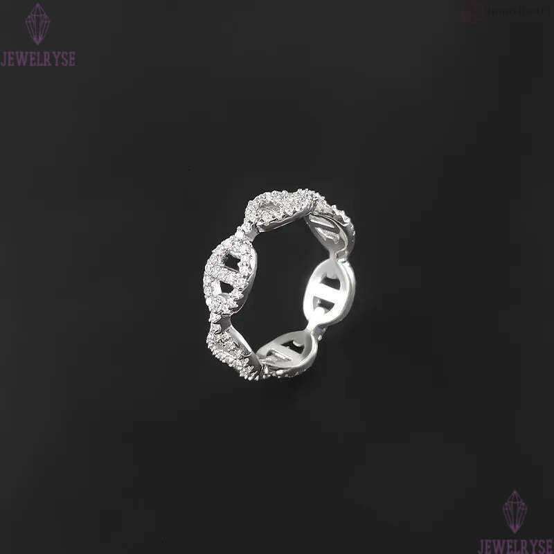 luxury classic letters pig nose ring for women shine crystal bling diamond charm elegant letter love rings jewelry