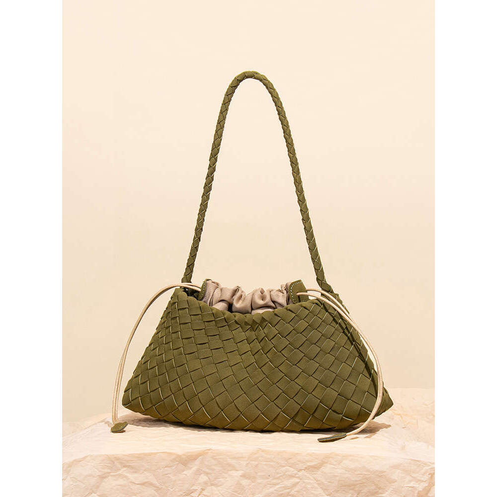 Designer dragon diffusion woven top layer cowhide hot womens french basket handmade leather tote bag shoulder 240723