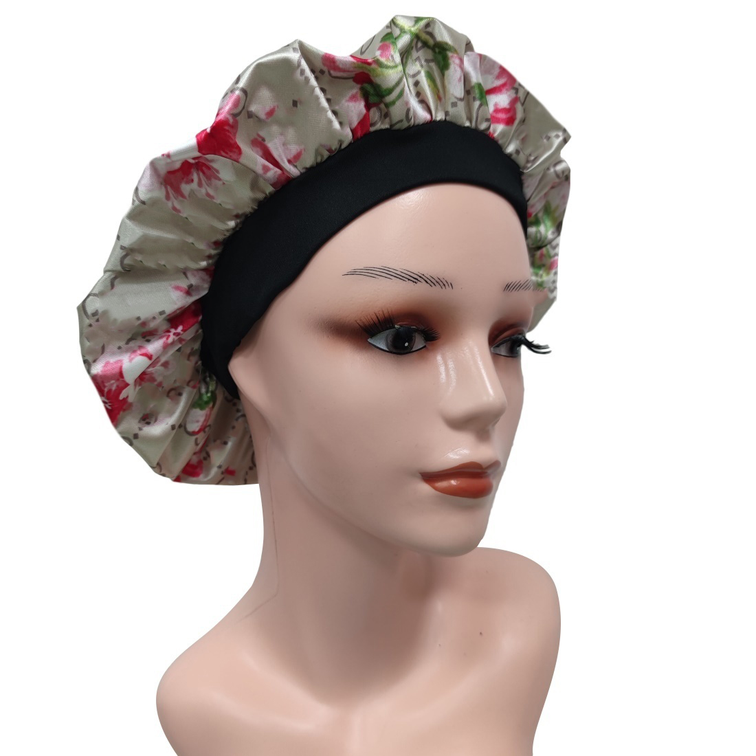 Luxury Letter Designer Shower Caps Beanie Wide Brimmed Sleeping Hat Women Stretch Satin Hair Care Bonnet Nightcap Accessories