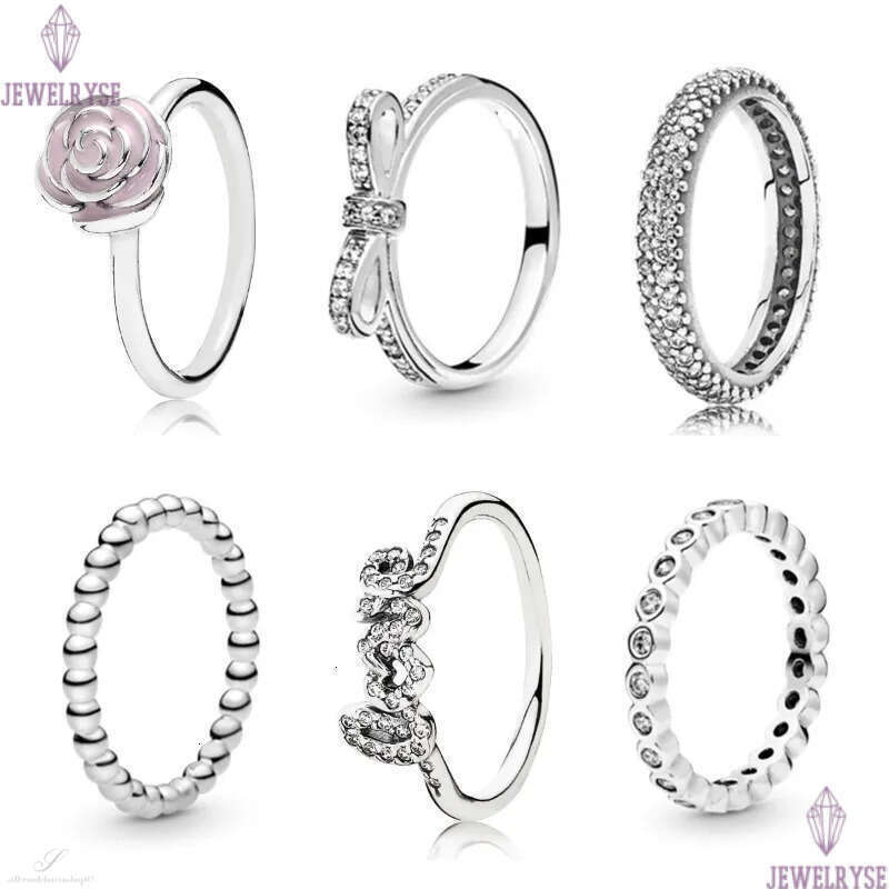 S925 sterling silver love heart designer ring for woman girls lovely cz zircon star crown retro vintage band rings Ring jewelry