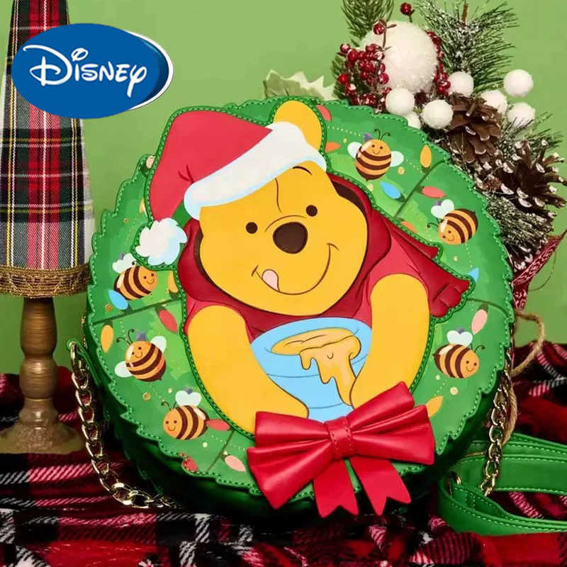 Disney Christmas Winnie the Pooh Tigger Backpack Girl Wreath Shoulder Bag Plush Backpack-The Best Birthday Gift H251212