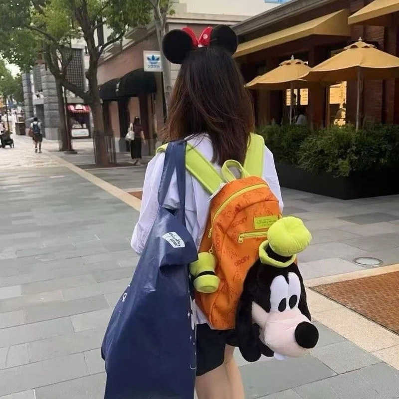 Disney New Cute Goofy Orange Backpack Pluto Wallet Gorgeous Storage Bag Anime Peripheral Fashion Birthday Gift For Children H251212