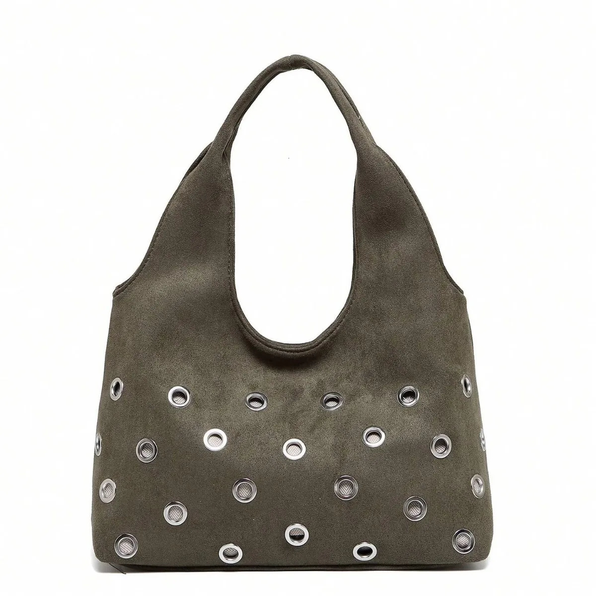 er Rivet Travel Tote Bag Fashion High End Punk Style Womens PU Leather Handbag Stylish Underarm Bags for Women 251211