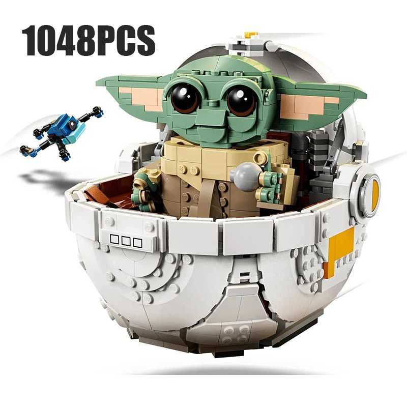 MOC 1048pcs Cartoon Series Grogu with Hover Pram Model Building Block Ancient Set Assembled Toy Childrens Birthday Gift Y251211a