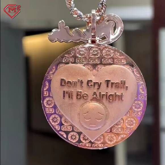 Luxury Moissanite Pendant Photo Memory Picture Hiphop Jewelry 925 Silver Moissanite Pendant