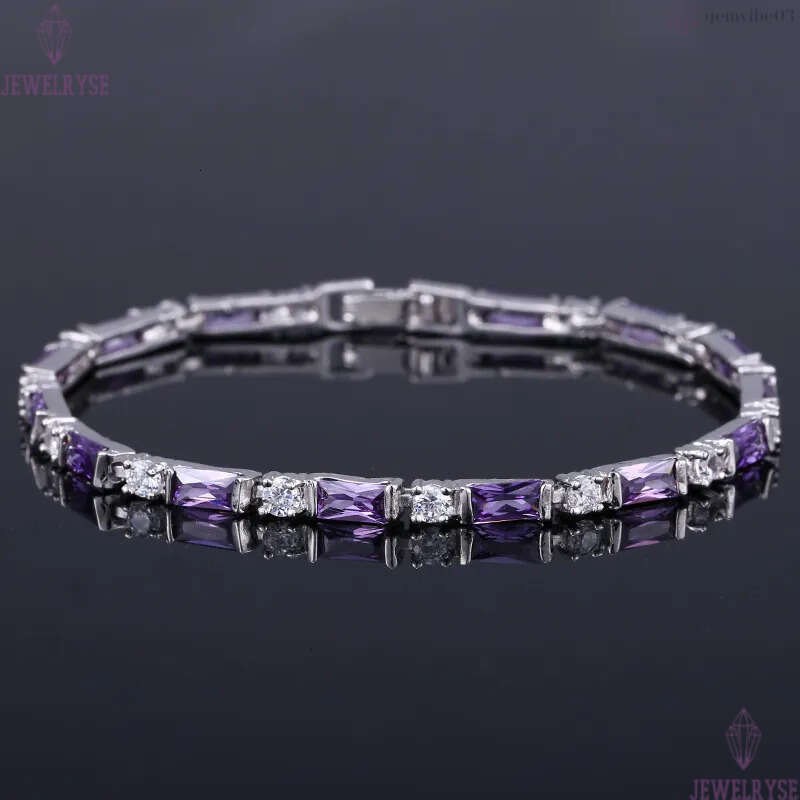 multicolor diamond tennis bracelet AAA cubic zirconia white ruby green 18K gold plated silver jewelry bracelets for women girls party valentines day f