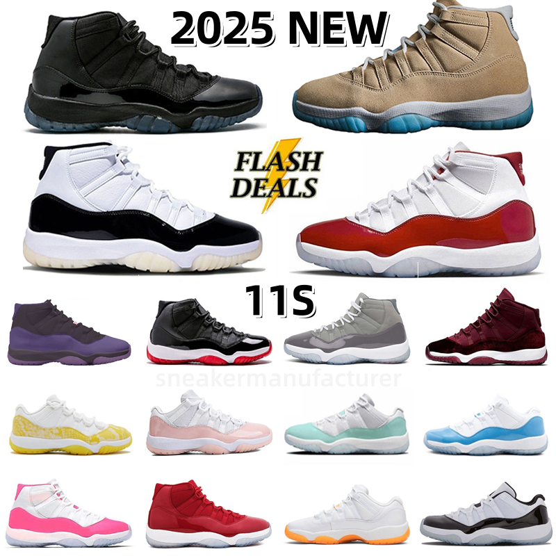 Designer shoes Men Women Basketball Shoes 11s 2025 New Gamma Blue H-Town Cherry Red Dmp University Blue Bred Black Cool Grey Mens and Womens Sports Shoes Sizes 36-47
