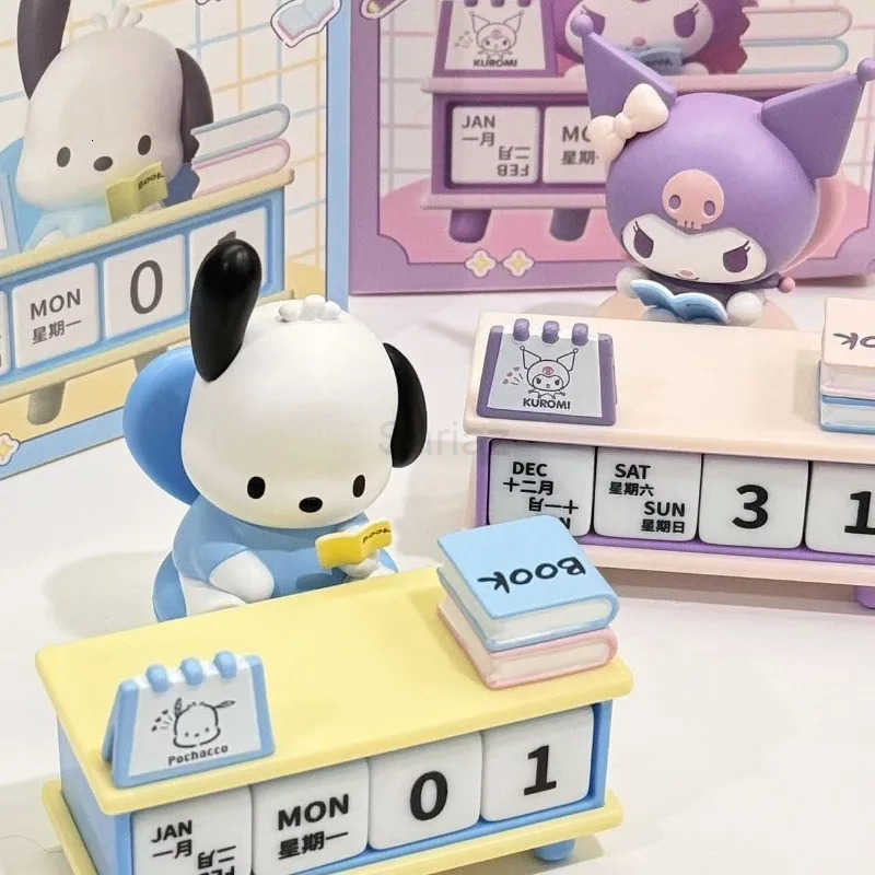 Sanrio Kuromi Cartoon Desk Calendar Cute Anime Model Creative Student Desktop Ornament Collection Doll Figure Childrens Gift H251212